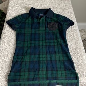 Polo Ralph Lauren blue and green plaid polo xs